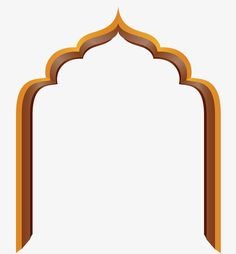 an orange and brown arch on a white background, with the top section cut out