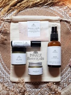 A little kit of favourites, thoughtfully curated to help you take some moments to nourish,  rebalance & centre yourself. I N C L U D E S *NUIT SACRED SPACE MIST*{50ml Glass Spray} Atmosphere mist With Lavender, Bergamot & vetiver, Blended to deeply relax & help induce Sleep. Our Sacred Space mists were lovingly created to help you get the most of your daily yoga, meditation or even self care rituals, by creating a wonderfully soothing environment you'll be more receptive to. Along with a synergi Spa Products Packaging, Rituals Gift Set, Goddess Ritual, Thrive Products, Client Gift Box Spa, Reiki Infused Products, Self Care Rituals, Kit Spa, Evening Rituals