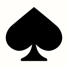 a black and white image of a playing card icon with the shape of a spade