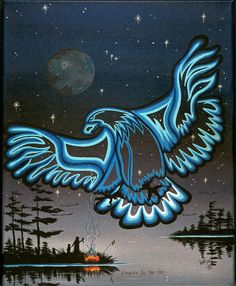 an image of a blue bird flying in the night sky with text that reads, may the creator bliss my facebook friends