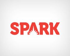 the logo for spark is shown in red on a white background with black and gray letters