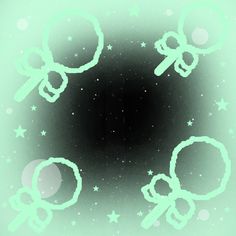 an image of some green objects in the middle of a black and white background with stars