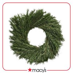 a close up of a green wreath on a white background with clipping for text