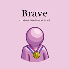 a person with a medal on their neck and the words brave in front of it