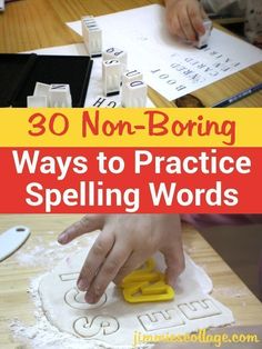 the words spelling spell are written on paper with scissors