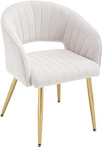 a white chair with gold legs on a white background