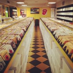 a store filled with lots of different kinds of items in it's display cases