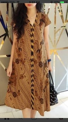 Batik Fashion Modern Casual, Batik Dress Modern Simple, Batik Dress Elegant Modern, Dress Batik Modern Fashion Style, Dres Batik, Dress Batik Modern, Dress Santai, Model Dress Batik