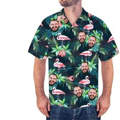 25+ Tacky Tourist Costumes for Adults and Kids Beach Party Gifts, Custom Face Shirt, Long Flower Dress, Flamingo Flower, Flamingo Pattern, Fathers Day Shirts, Hawaiian Style, Aloha Shirt