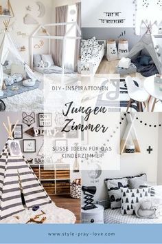 a collage of photos with the words, diy - inspirationen jungle zumer