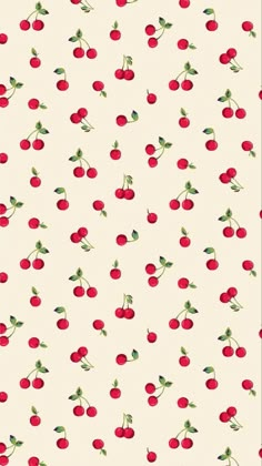 a white background with red cherries on it