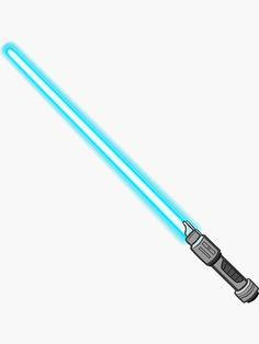 a blue light saber on a white background