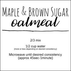 the label for maple and brown sugar oatmeal