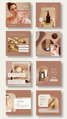 This is the new Beauty Skincare Templates, made and fully editable with Canva. In this interface you can work with the design in a simple way, editing all the elements you want and adjusting it to your needs. Ideal to promote and boost your Social Media. Aesthetic Tumblr Backgrounds, Instagram Theme Feed, Instagram Template Design, Skincare Aesthetic