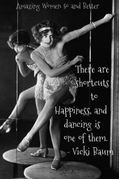 two women in flappers are dancing on the dance floor with an inspirational quote above them