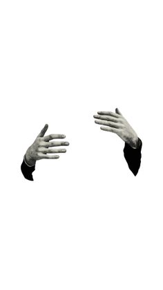 two hands reaching out to each other in the air with their arms extended up, against a white background