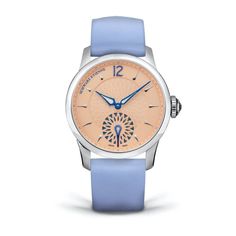 Schwarz Etienne New Watches - FIJI FLORAL SECONDS (PRE - ORDER) | Manfredi Jewels Brown Leather Strap, Colored Leather, Luxury Watch, Blue Leather, Jaeger Watch, Luxury Watches, Stainless Steel Case, Leather Case, Luxury Branding