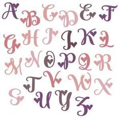 the letters and numbers are drawn in different colors, including pinks, purples, and reds