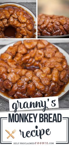 the recipe for granny's monkey bread is ready to be eaten