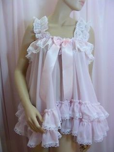 SEXY SISSY cheer chiffon baby doll DRESS. LACE ON THE BLACK SATIN WILL BE BLACK. THE REST OF THE COLOURS THE LACE WILL BE WHITE. DUE TO THE NATURE OF THE ITEM WE DO NOT DO. Chiffon Babydoll Dress, Terrence Loves You, Negligee Dress, The Cardigans, Womens Lingerie, Pink Chiffon, Lingerie Dress, Babydoll Dress, Baby Doll