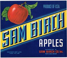 an advertisement for sam birch apples from the early 20th century