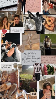 a collage of photos with people and words