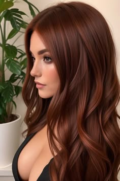 Chocolate Copper Hair Formula, Red Copper Brown Hair, Dark Copper Hair Color Brown, Copper Chocolate Hair, Cowgirl Copper Hair Brunette, Copper Chocolate Brown Hair, Chocolate Copper Hair With Highlights, Red Tones Hair Color, Copper Mahogany Hair Color