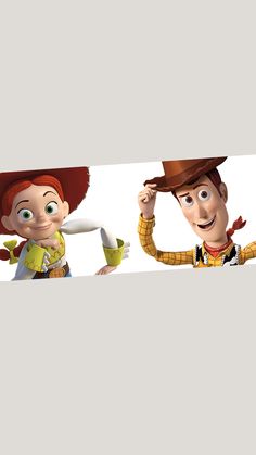 three cartoon characters in different poses on a white background, one is pointing at the camera