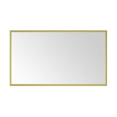 an empty white and gold framed mirror on a white background with clipping for text