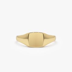 14k Gold Square Signet Ring – FERKOS FJ Classic Jewelry With Smooth Finish, Matte Gold 14k Anniversary Jewelry, Matte Gold 14k Jewelry For Anniversary, Matte 14k Gold Jewelry For Anniversary, Classic 14k Gold Signet Ring For Gift, Classic 14k Gold Signet Ring For Formal Occasions, Elegant 14k Gold Signet Ring With Classic Design, Classic 14k Gold Hallmarked Jewelry, Classic Oval Gold-plated Jewelry