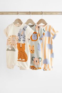 Buy Minerals Character Jersey Baby Rompers 3 Pack from the Next UK online shop Target Baby, Kids Dress Wear, Baby Fits, Baby Rompers, Cotton Romper, Hooded Towel, Baby Costumes, Baby Design, Baby Outfits Newborn