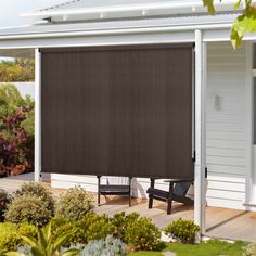 a large brown shade on the side of a house