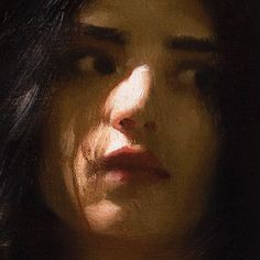 a painting of a woman's face with her eyes closed