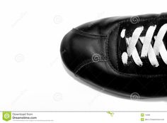 black and white sneakers with laces on the sole stock photo - image 34978