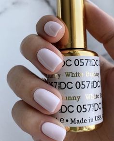 DND gel 057 White Bunny Gel Nail Polish Inspiration, French Vanilla Dnd Gel Nails, Milky White Nail Color Dnd, Dnd 057 White Bunny, Dnd Gel Polish Colors Milky White, Milky White Nails Dnd Gel, White Bunny Dnd Gel Polish, Dnd Gel Polish Colors Light Pink, Dnd Gel Polish Nail Designs