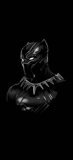 the black panther logo is shown on a dark background, and it appears to be drawn in