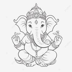 an elephant with a crown on its head sitting in the lotus position coloring page for adults