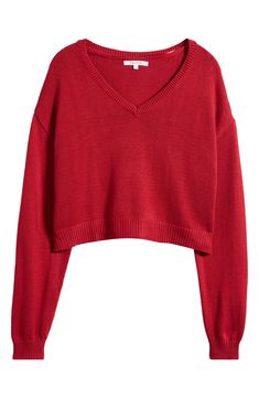 a women's red sweater on a white background