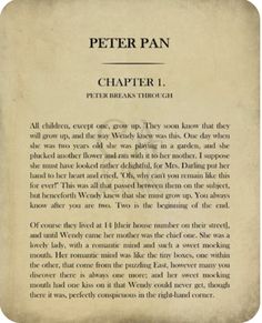 an old book with some writing on the front and back pages in black ink that reads, peter pan