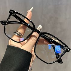 https://temu.to/k/ea3bae1q2pt Cute Glasses Frames, Style Cyberpunk, Glasses Frames Trendy, Classy Glasses, Fancy Glasses, Glasses Inspiration, Fashion Reading Glasses, Anti Blue Light Glasses, Trendy Glasses