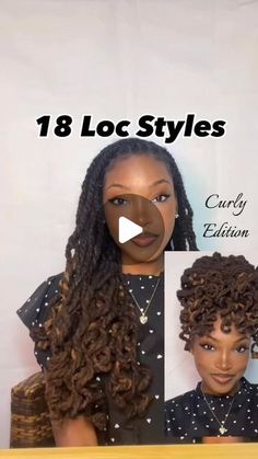 Latonya | Locs | Island Life on Instagram: "18 Loc styles *Curly edition* 🖤➰  Here are some quick & easy loc styles for all the girls and guys for multiple occasions. We got the chilled, the baddie, the corporate, the classy — you name it!   PSA to my community—  Listen, you guys have been kicking my ass in my DMs about not putting out any loc content & all I gotta say is… y’all won 🥴 — It honestly warms my little heart to know that you guys look forward to my posts, especially since life has been… life-ing… so much lately. I love reading your messages and I love when you guys send me / tag me in your recreations. I love y’all for loving me, for real 🥹🫶🏾 — Here goes some inspo for ya!  Thank you 🖤  . . . .  . #twostrandtwist #curlylocs #loctutorial #loccommunity #naturalhair #longloc Loc Petals On Long Locs, Locs Curls Styles, Loc Styles For Long Hair Women, Loc Half Up Half Down Styles, Loc Styles For Wedding Brides, Locs With Curly Hair, Curly Loc Updo Styles, Classy Loc Styles, Quick Loc Styles