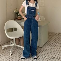 Lasaky - Wide-Leg Cowboy-Style Pants with High Waist and Loose Fit Outfits With Vans, Style Salopette, Denim Suspenders, Blue Suspenders, Chic Backpack, Estilo Harajuku, Overalls Fashion, Moda Denim, Black Suspenders