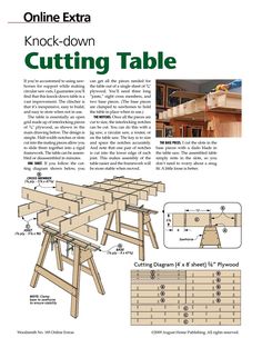 an instruction manual for cutting table plans