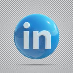 the linked logo is shown on a blue button with white letters and circles around it