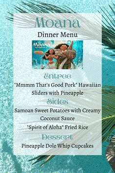 the menu for moan dinner at disney's animal kingdom