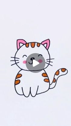 a cartoon cat with its eyes closed and tongue out