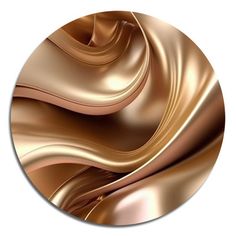 an abstract gold design on a white background in a circular shape with smooth lines and curves