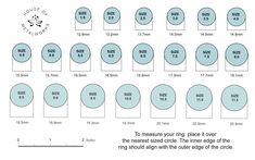 the size and height of each circle is shown in this diagram, which shows how to measure