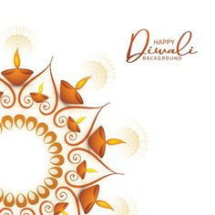 an artistic design with leaves and swirls on a white background for diwali