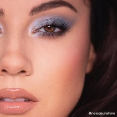 So Elemental Pressed Powder Eye Shadow Palette | ColourPop Pop Of Blue Eye Makeup, Neutral Blue Makeup Looks, Blue Makeup Looks For Wedding, 2000 Blue Eyeshadow, Light Color Eye Makeup, Silver Hooded Eye Makeup, Elsa Frozen Makeup Look, Best Makeup For Blue Eyes And Brown Hair, Fun Blue Eyeshadow Looks